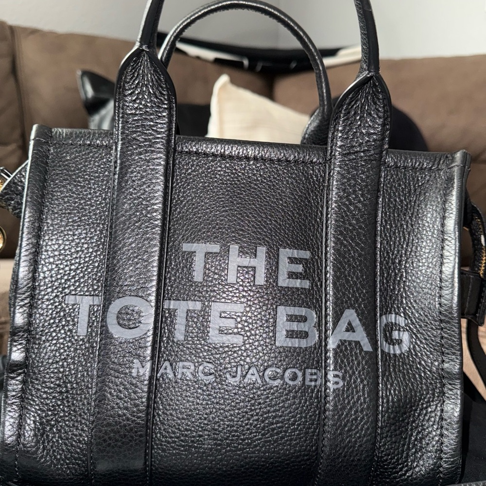 Marc Jacobs Black Leather Tote Bag